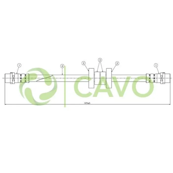 On Fren Hortumu Sag Sol (370MM) Transporter T4 96>06 | CAVO C800 114B | OEM 701611701 701611701 7D0611701C 7D0611701E 7D0611701C 7D0611701E