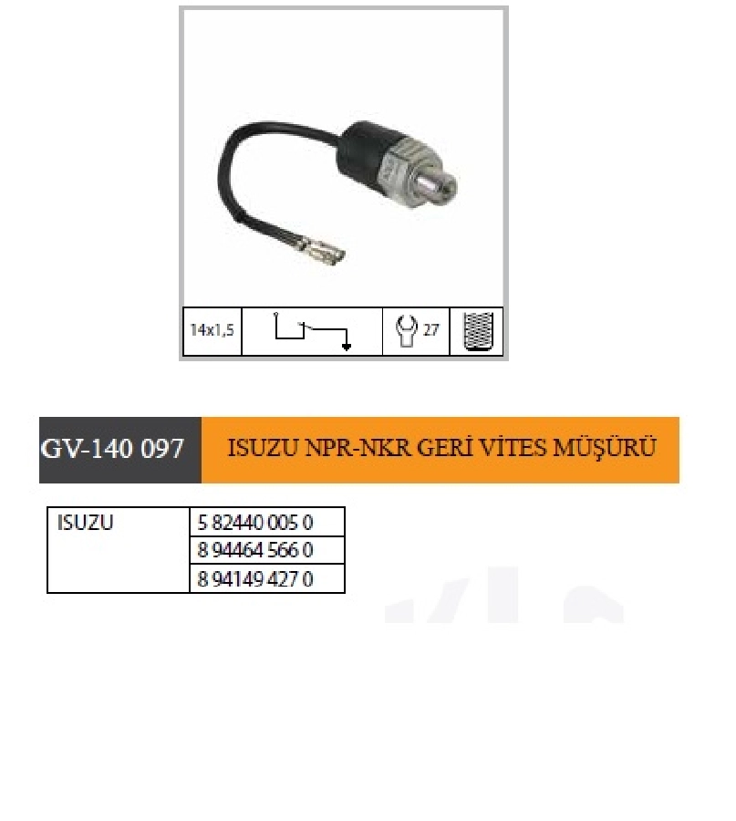Müşür Geri Vites Isuzu Npr-Nkr 5824400050 8944645660 8941494270 8944113660 | OEM GV-140097