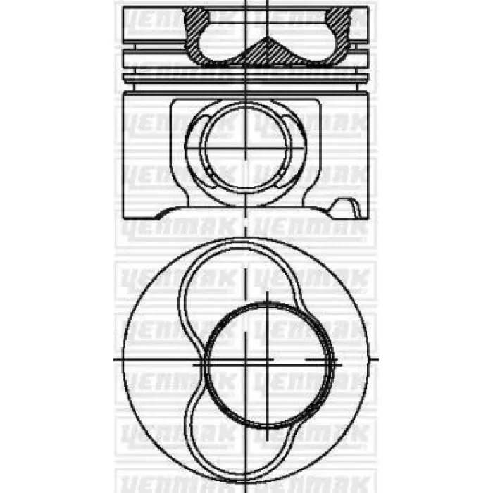 Piston+Segman (81,01MM Std (5 Silindirli Motorun 1, 2, Pistonlari) Transporter T5 03>09 Touareg 03>10 2,5TDI (130 / 163 / 174 Ps) Axd Axe Bac Blj Blk 03>10 | YENMAK 31-04317-000 | OEM