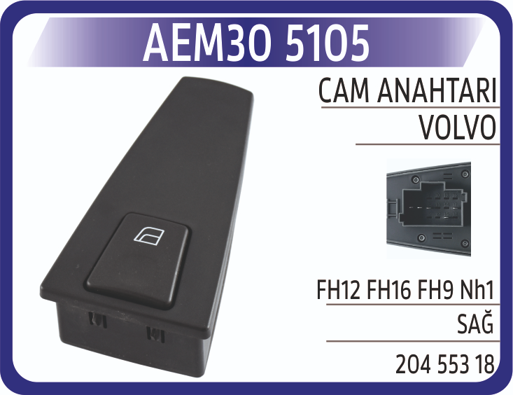 Aem Volvo Fh 9 12 16 NH1 Cam Anahtarı Sağ