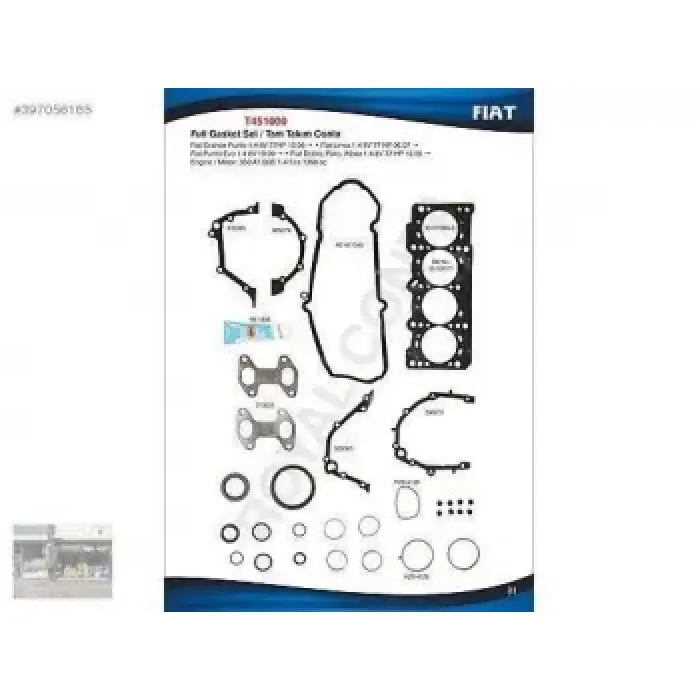 Motor Takim Contasi Rainz Keceli ve Subap Lastikli Punto Palio Albea Linea 1,4 8V 77PS | ROYAL T451000 | OEM 71740655F