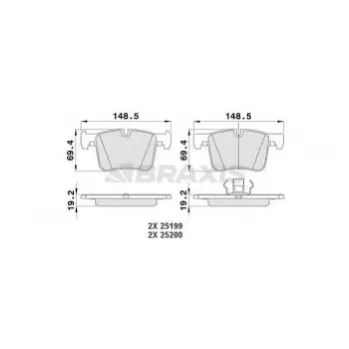 Fren Balatasi On BMW F20 F30 X3 E83 F25 | BRAXIS AA0171 | OEM 34106859181