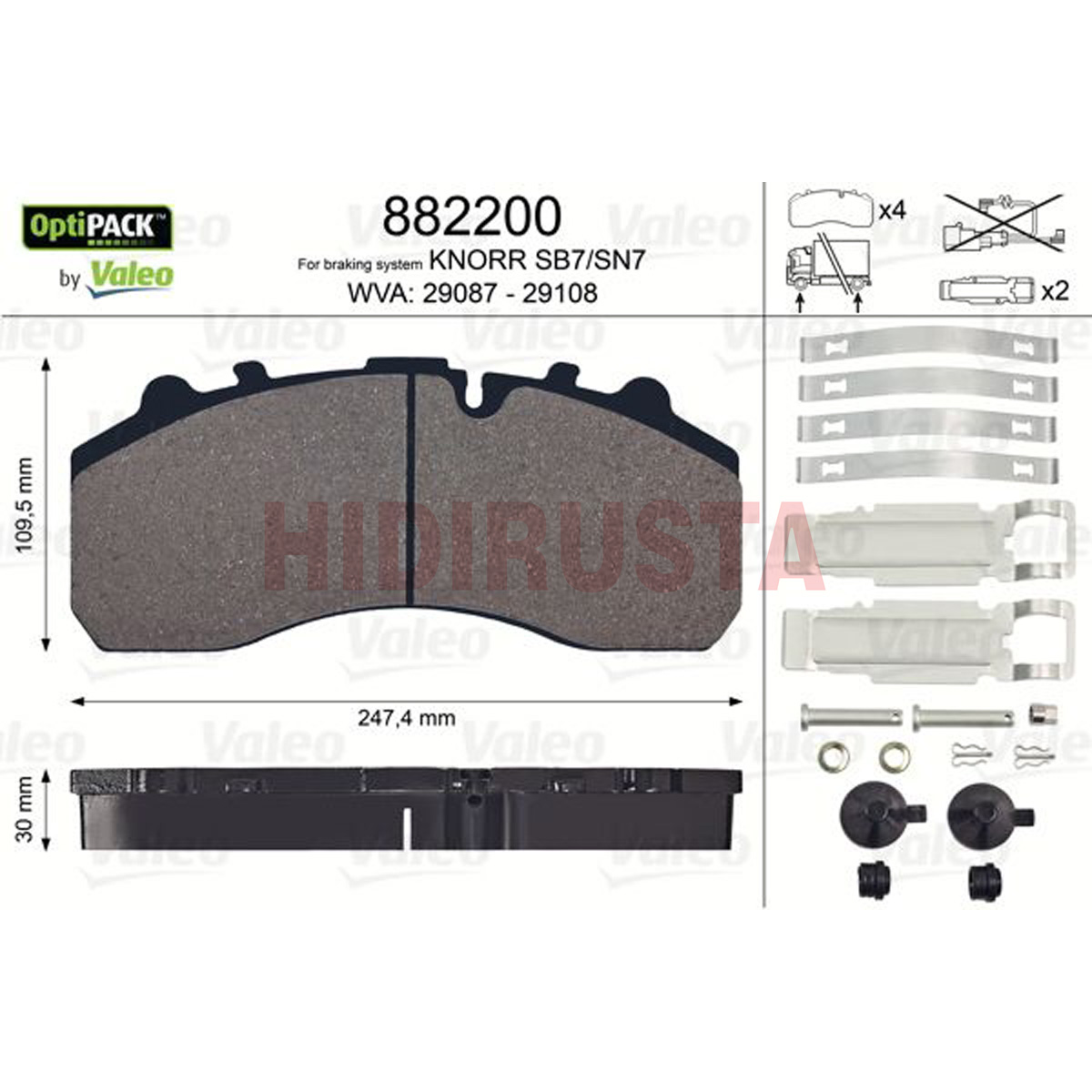 Fren Balatası Mbenz, MAN, Scania, DAF, Iveco (29087-29278) | OEM A9304200120