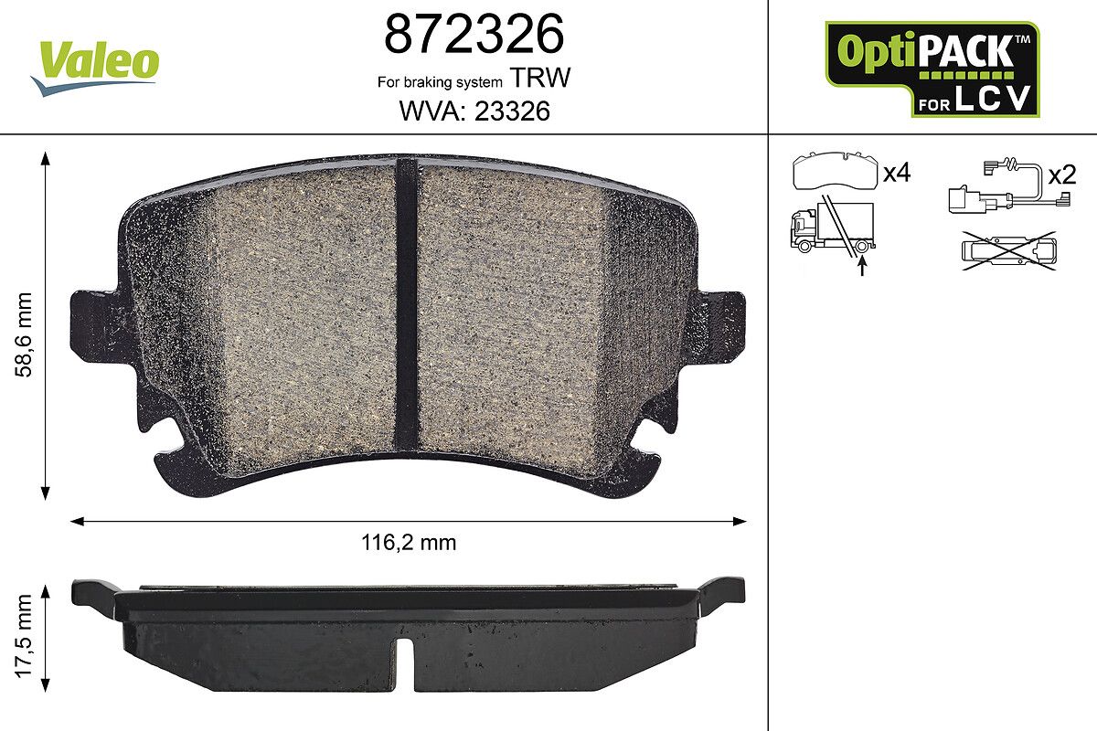 Arka Fren Balatasi (Fisli) Transporter T5 / T6 1,9 / 2,0 / 2,5TDI 03> | VALEO 872326 | OEM 7E0698451B 7E0698451B 7H0698451 7H0698451B 7H0698451D 7H0698451 7H0698451B 7H0698451D