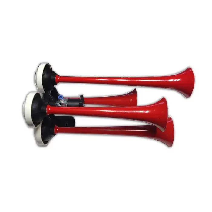 Havali Korna Kirmizi 4 Borulu Metal Düz 12V | HIDO 590B