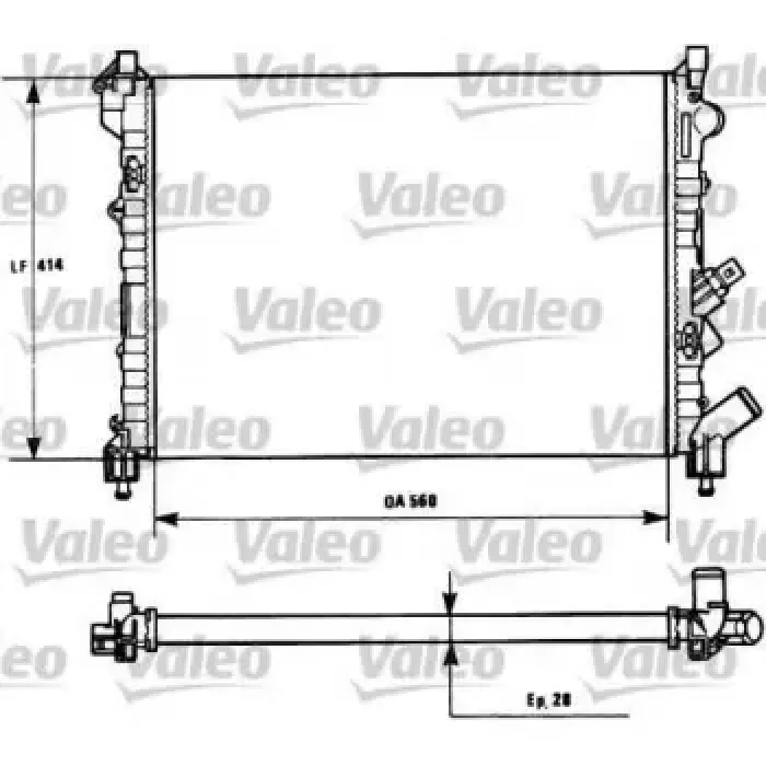 Motor Radyatoru Laguna I 1,8 / 2,0 Mekanik Klimasiz (560X414,5X28) | VALEO 731128 | OEM 7701038237