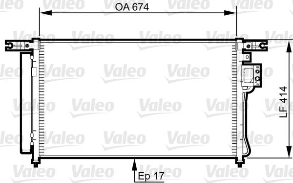 Klima Radyatoru (Kondanser) Santa Fe II Kurutucu ile (674×414×17) | VALEO 814353 | OEM 976062B000 976062B000 976062B200 976062B200