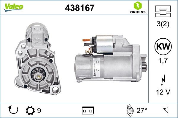 Mars Motoru 12V 9 Dis A8 Touareg 02> | VALEO 438167