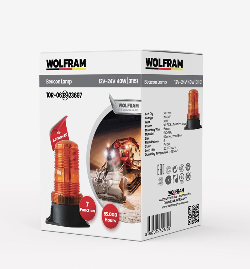 Wolfram 10, 110W 48W E Belgeli Döner Lamba