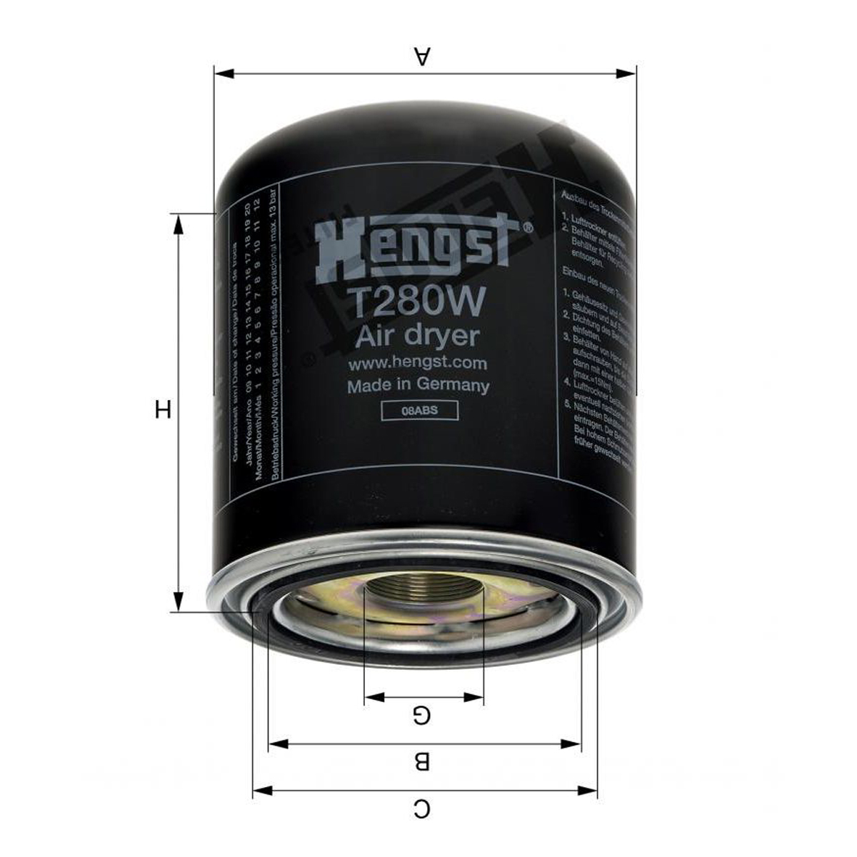 Hava Kurutucu Filtre Kartuş Y.m (Yağ Ayırıcılı) (M39x1,5) | OEM 81521550040