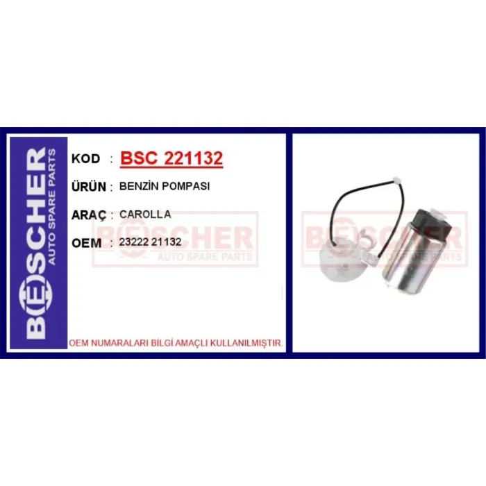 Yakit Pompasi Toyota Corolla Auris Ym. | BSC 221132 | OEM 23222 21132