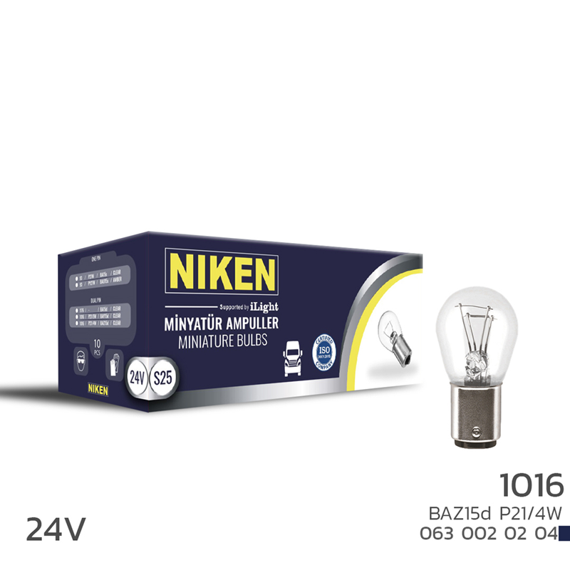 Niken 24 Volt 1016 Çift Duy Şaşı Tırnak Ampül BAY15D