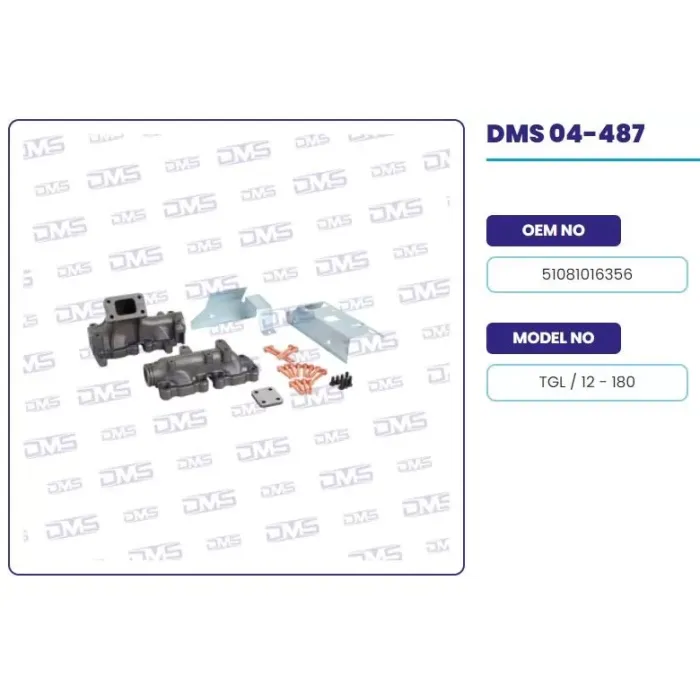 Egzoz Manifoldu 2 Parça Takim (Saç Ve Civatali) MAN Tgl D0834 Tgl 12.180 | DEMOSAN 04-487 | OEM 51081016356-51081016356