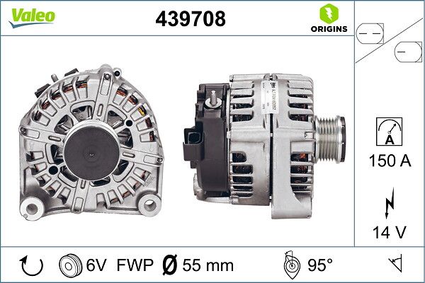 Alternator Sarj Dinamosu Bmw E90 N47 | VALEO 439708 | OEM 12318509022 12318509022 12318507623 12318507623