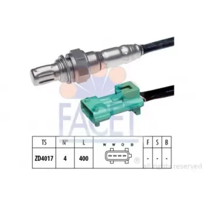 Oksijen Sensoru C2 C3 2 C3 3 C3 Pluriel Nemo Fiorino Bipper P206 P206+ (T3E) Plus P207 P1007 Partner 2 Berlingo 2 03> TU3A / TU3AES (1,4 8V) Manifolda Gelen | FACET 10.8068 | OEM 9657632980