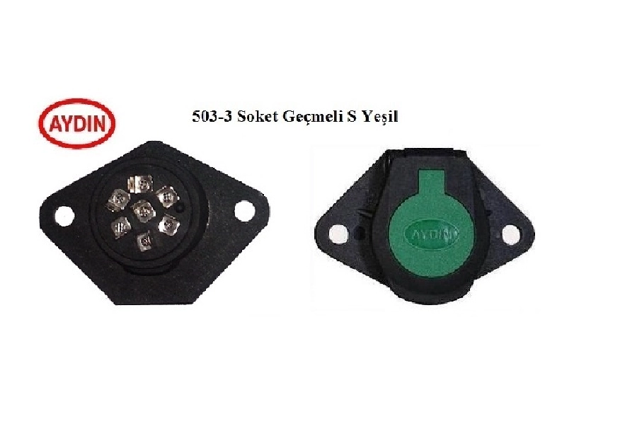 Soket 7Lİ Tır Römork S Tipi Dişi Yeşil | OEM AYD503-3