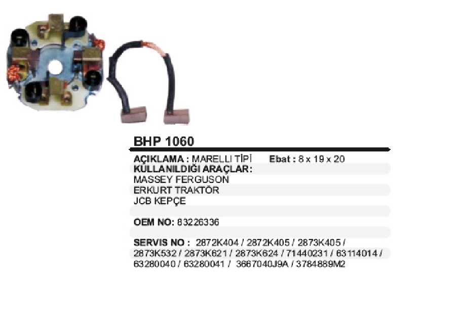Marş Kömür Yuvası - Karsan Boxer, Fiat Ducato (Redüktörlü 2.6 kW ) Mf Perkins, Erkunt Traktör, Jcb İş Makin | OEM BHP1060