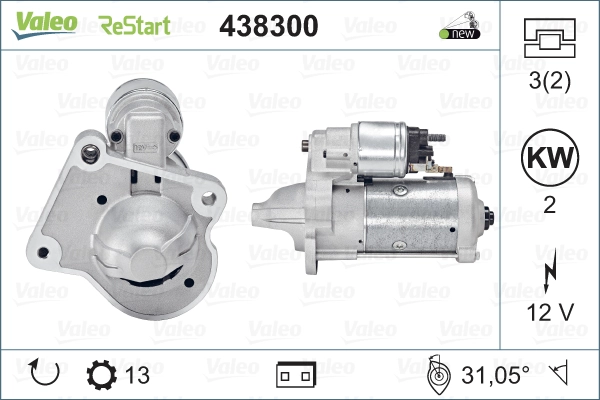Mars Motoru Ford Fiesta VII (JA8) 1,6 TDCI 16V | VALEO 438300 | OEM CV2T 11000 AC 2033252 11000 2033252