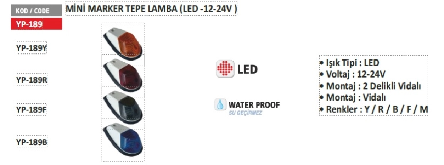 Mini Marker LED'li Mavi | OEM YP189B