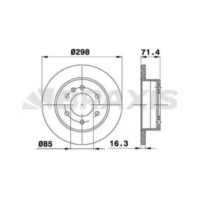 Arka Fren Aynasi Crafter 3T 5T 2,5TDI 04 / 06> Sprinter 06 / 06> | BRAXIS AD0221 | OEM A9064230012 A9064230012 2E0615601A 2E0615601A