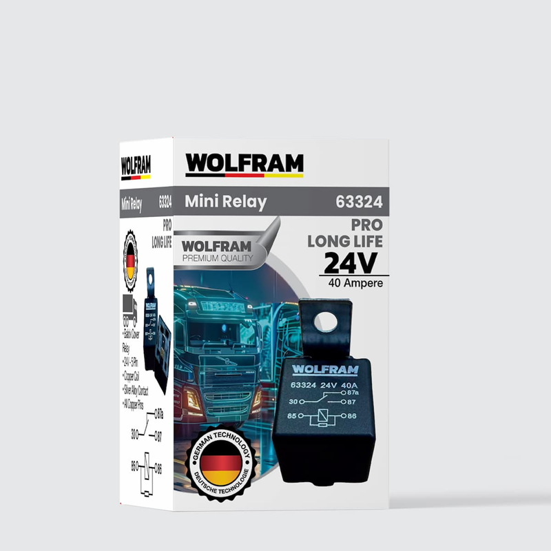 Wolfram 24V 40A 5 Uçlu Mini Role Çift Platin
