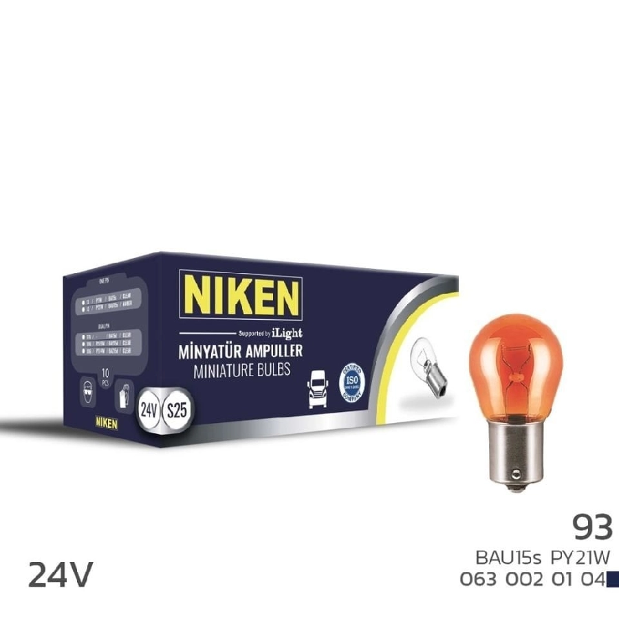 Ampul 24V 93 Ampul Amber Yt Çapraz Tırnak 21W 10LU | OEM 0630020104