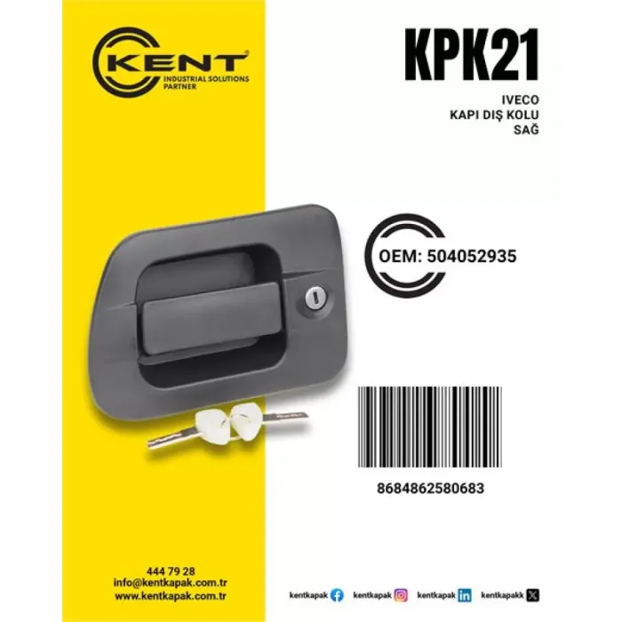 Dis Kapi Kolu (Sag) Yeni Urun Iveco Stralis | KENT KPK-21 | OEM 504052936R
