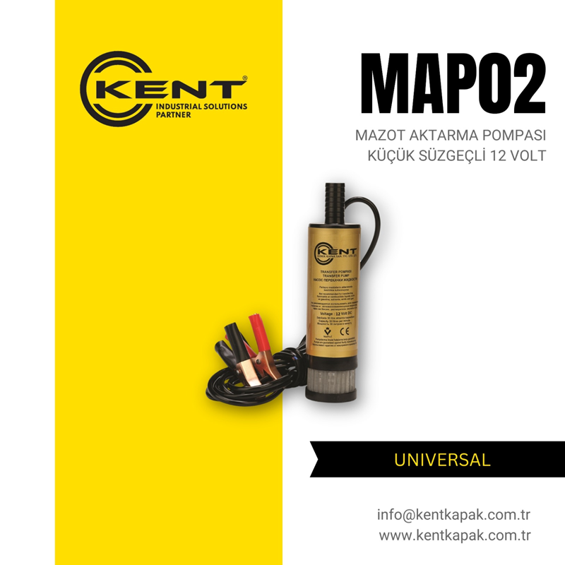 Kent Mazot Aktarma Pompası 12V Küçük Süzgeçli
