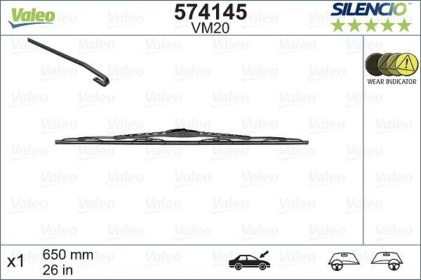 Silecek Supurgesi 650MM Twingo (St) | VALEO 574145 | OEM 9790376580