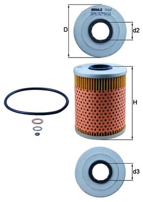 Yag Filtresi Bmw M50 E34 90>95 E36 91>97 | MAHLE OX68D | OEM 11421730389 11421730389 11421711568 11421711568