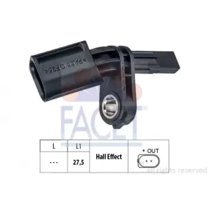ABS Sensoru Sag Arka Caddy Golf 7 Passat Tiguan A3 Octavia Leon Superb Azz Bkj Bmv Bmx | FACET 21.0173 | OEM WHT003856A WHT003856B WHT003856C