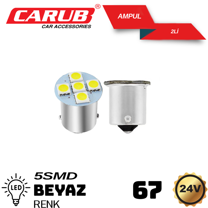 Carub 24V 67 LED Ampül Beyaz