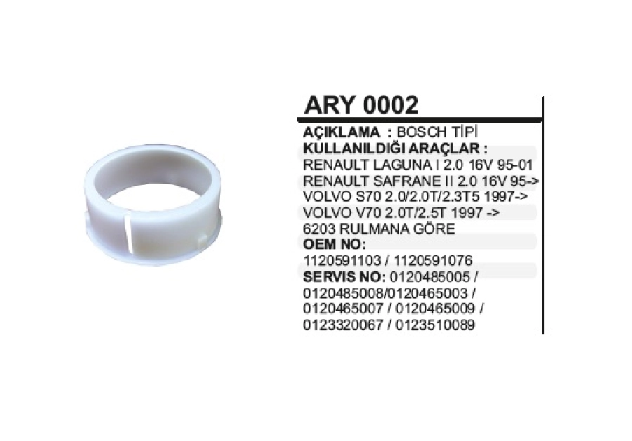 Alternatör Rulman Yuvası Dış Çapı:43mm İç Çapı:40mm ENİ:16,6mm (6203 Bilyaya Göre) | OEM ARY0002