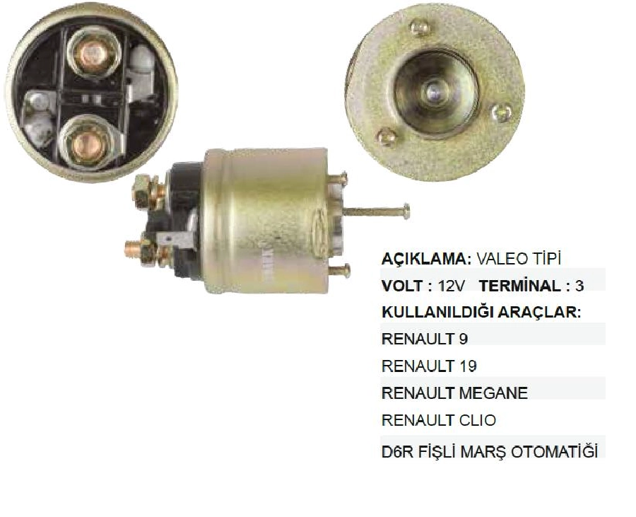 Marş Otom. 12V Valeo Tipi Renault R11-Renault 19- Renaul 21-Renault Clio 1.2L 1.4L-Renault Kangoo 1 | OEM SV005