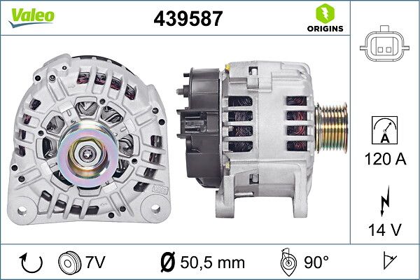 Alternator 12V 120A Megane II Scenic II 1,9 DCI | VALEO 439587 | OEM 8200410674 8200410674 8200667611 8200667611