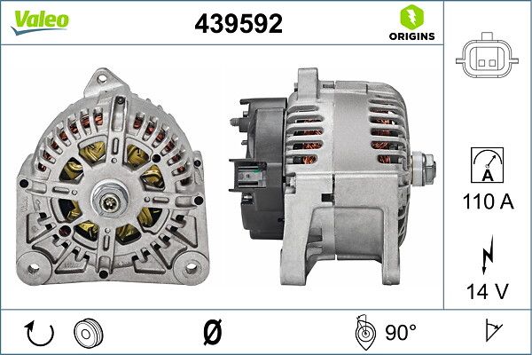 Alternator 12V 110A Kangoo Megane II Scenic II 1,6 16V | VALEO 439592 | OEM 8200561961