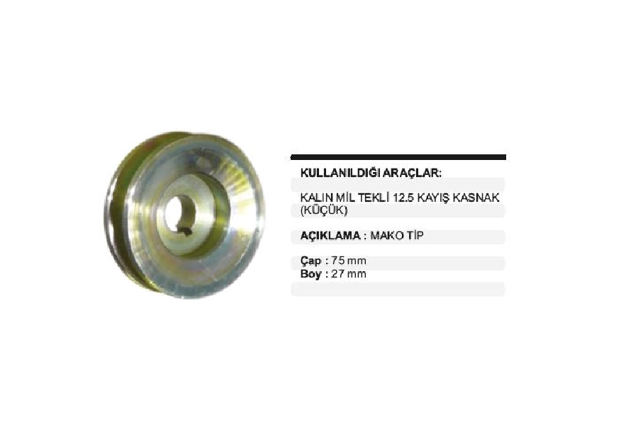 Alternatör Kasnak Mako Tip Kalın Mıl 12,5 Kayıs Setli Kasna (Küçük) | OEM AKS480