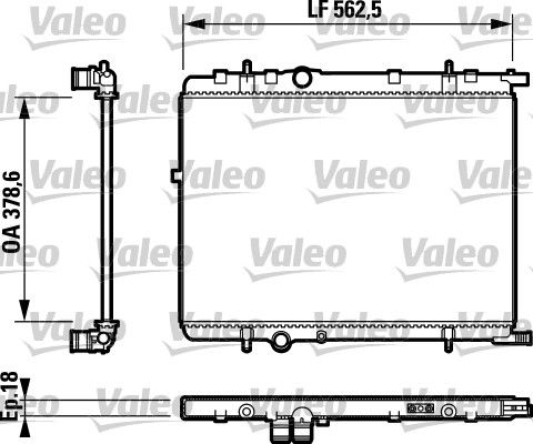 Radyator Partner 1,4 1,6 307 2,0 Xsara 1,4 1,6 2,0 00 05 Berlingo 1,4 1,6 | VALEO 732890