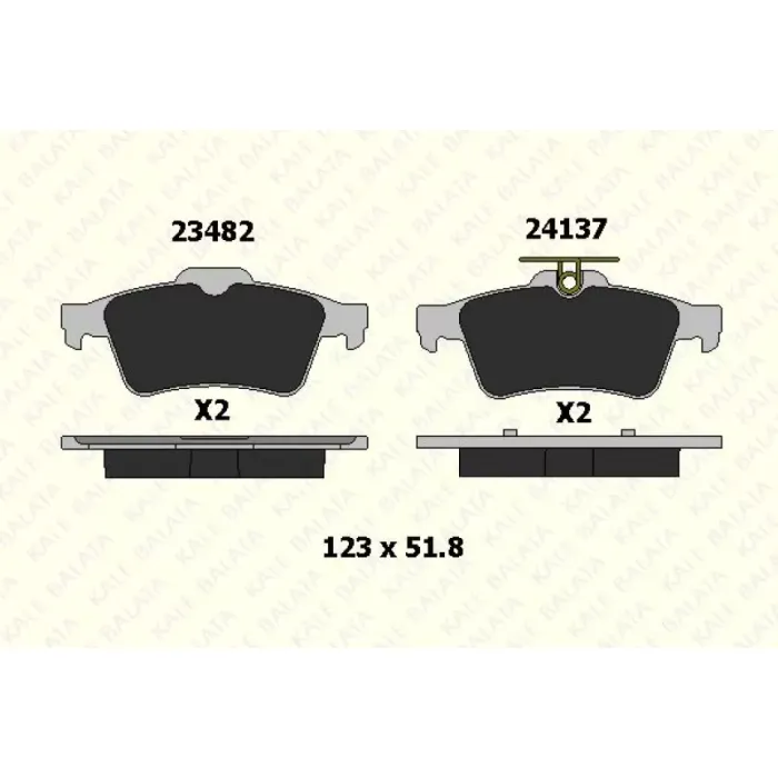 Arka Fren Balatasi Laguna II III Vectra C C Max Focus II 04 /> Focus II C Max (03 07) Connect 1,8TDCI 02 /> Volvo S40 Jaguar Xf / Xj / Xk Mazda 3 Mazda 5 P508 C5 III (Elektrikli Ikincil Fren Sistemli) / (Ustu Segmanli) | KALE B 24137 165 05 ANS