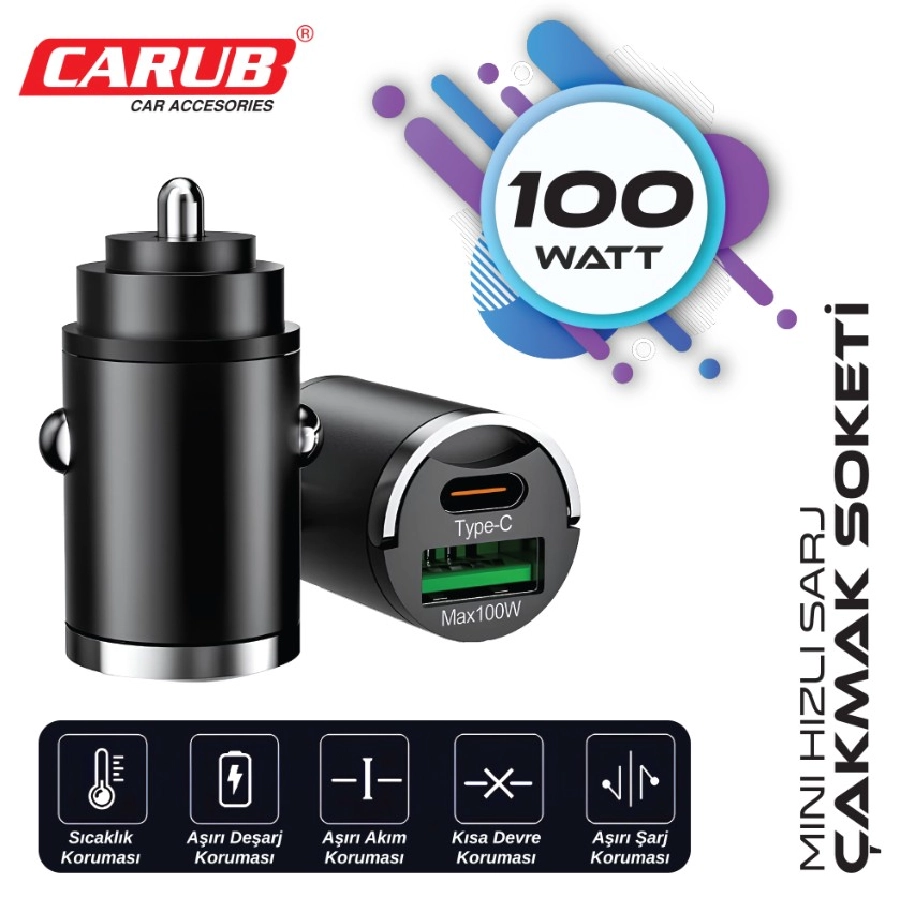 Araç Çakmak Şarj Soketi Mini USB + Type C | OEM BR5901849
