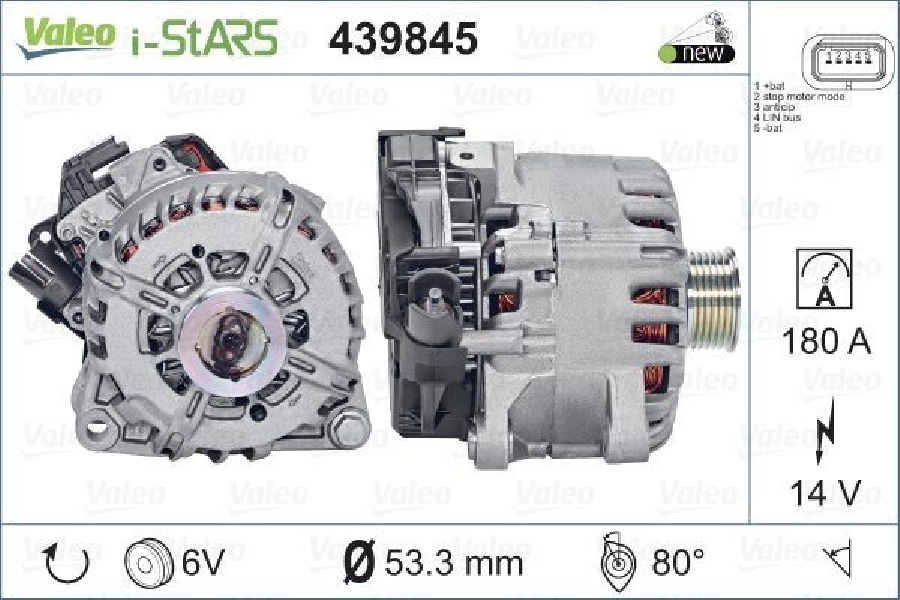 Alternatör Start Stop 12V 180A Berlingo C4 C5 P208 P3008 Partner Tepee 1,6 HDI 2011 ve sonrası Is | OEM 439845