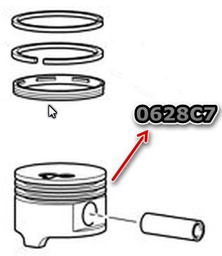 Motor Piston Segman (78,50) / (Std) P106 Gti Saxo Vts TU5J4 (1,6 16V) | MAHLE 039PI00122000 | OEM 0628C7