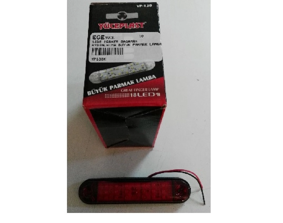 Side Marker Basamak Aydınlatma Büyük Parmak Lamba Kırmızı 18LED 12V | OEM YP138K