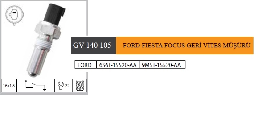 Ford Fiesta Focus Courier Geri Vites Müşürü 1435339 9M5T15520AA 6S6T15520AA | OEM GV-140105