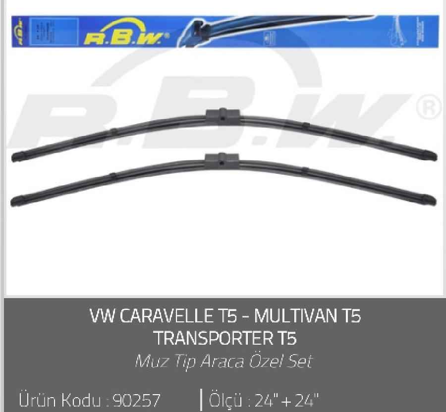 Silgi Paleti (2 Adet) 600 ve 600mm MUZ2 - VW Multivan T5 (2003 ve sonrası )-Transporter (2003 ve sonrası | OEM 90257