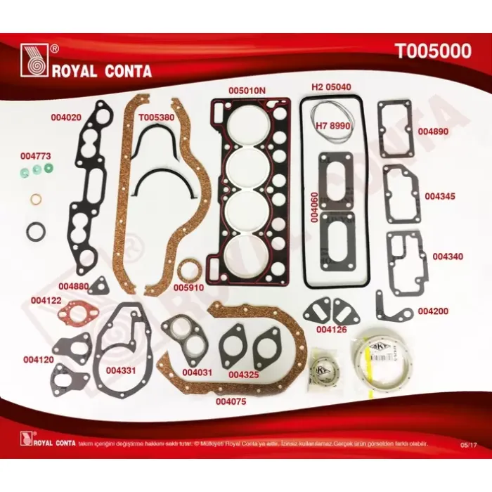 Motor Takim Contasi R12 Toros 1,4 (Skt Keceli Reinz Subap Lastikli) | ROYAL T005000 | OEM 7701460626