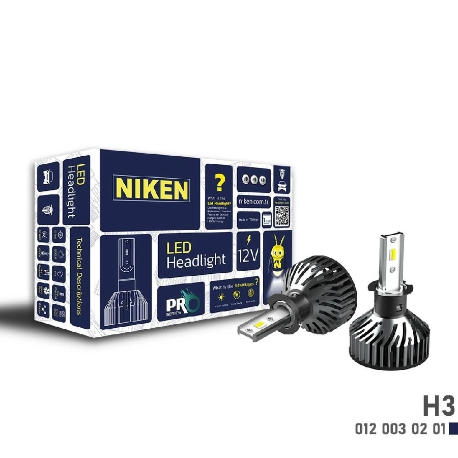 LED Far Ampulü (Takım) Whıte (Beyaz) Pro Series Xenon Tip 12V-24V H3 ** Yeni Tip Mini Gövde ** | OEM 0120030201