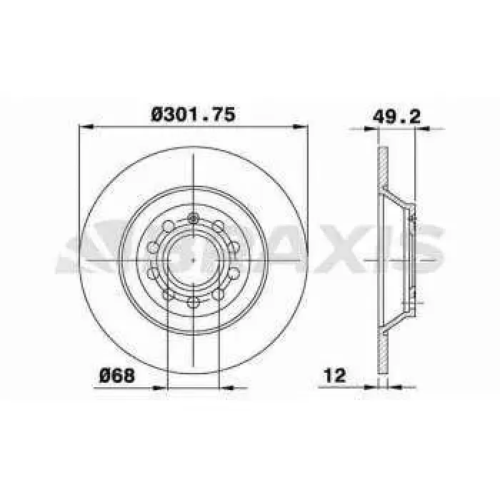 Arka Fren Aynasi A6 2,0 / 2,4 / 2,7 / 3,0 / 3,0 Quattro 05> | BRAXIS AE0214 | OEM 4F0615601E