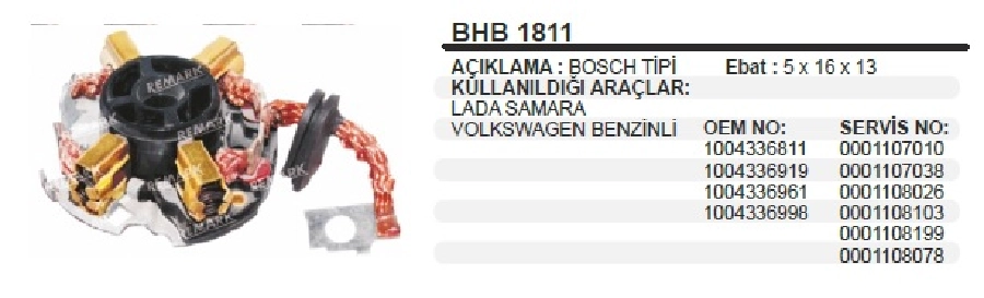 Marş Kömür Yuvası - BMW, Audi 100, Opel Astra-Vectra, VW, Chrysler, Volvo | OEM BHB1811