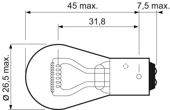 Ampul 12V 21 / 4W 1016 Yakin Tirnak (10 Lu Paket) | VALEO 032205